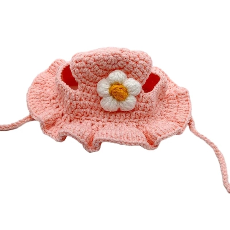 Handmade Cat Hat Elastic Woven Knitted Cap For Pets Puppy Kitten Headwear For Party Photoshoot De 4