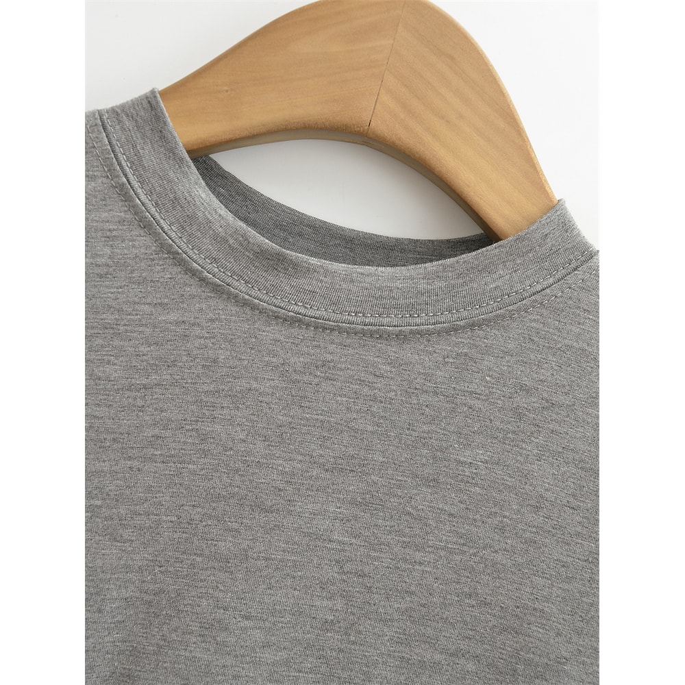 Sexy Slim Fit Casual TShirt For Women Trendy Solid Color ShortSleeve Fashion Top 4