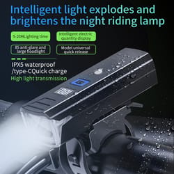 lumen usb rechargeable bicycle headlight with power bank