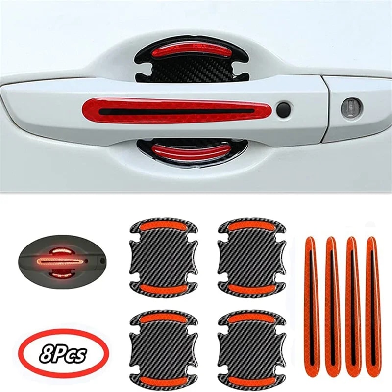 Reflective Car Door Handle Protector AntiScratch Paint Surface Sticker For Car Accessories 0