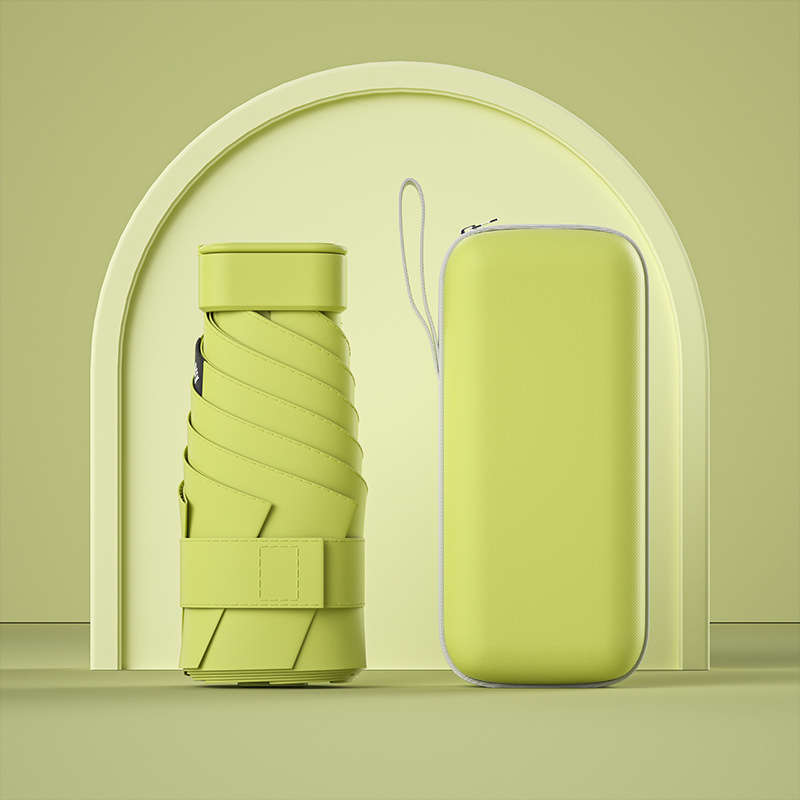 Mini Folding Travel Umbrella With UV Protection And Compact Capsule Case PocketSized Sun Rain Shie 2