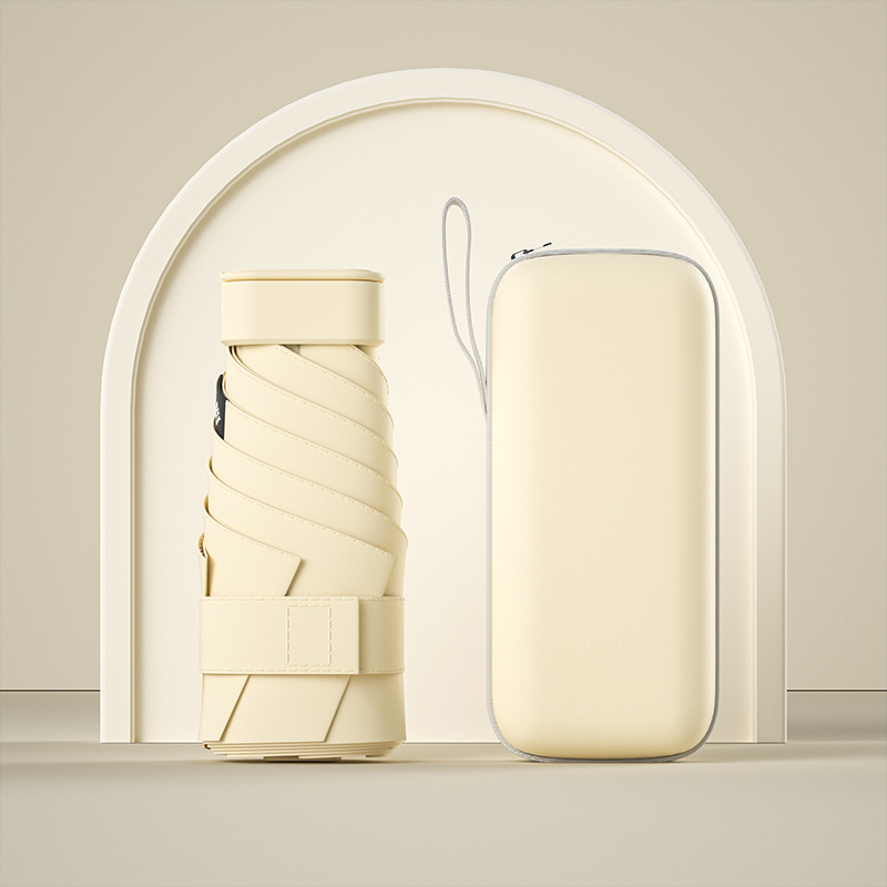 Mini Folding Travel Umbrella With UV Protection And Compact Capsule Case PocketSized Sun Rain Shie 11