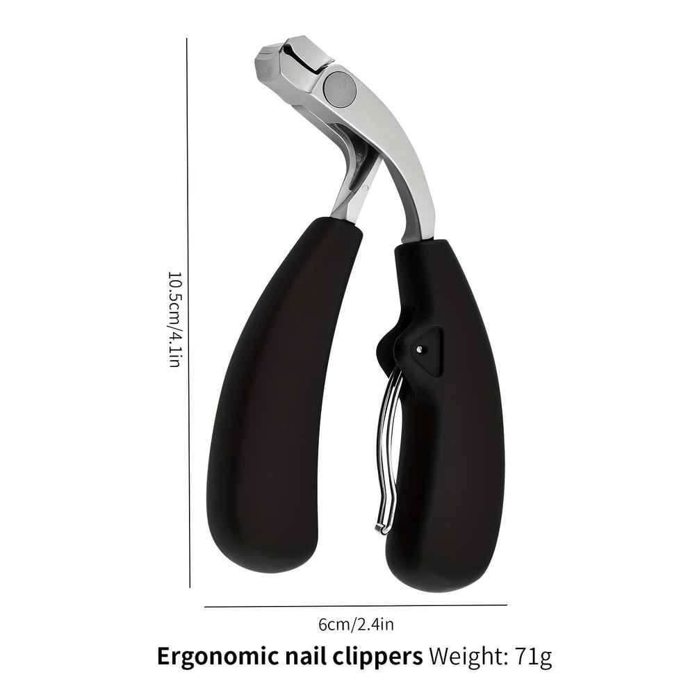 Heavy Duty Curved Nail Clippers For Thick Toenails With Large Opening And AntiSplash Storage 4