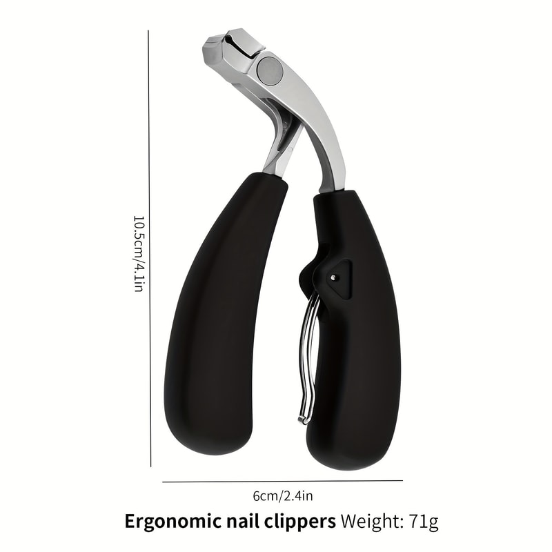 Heavy Duty Curved Nail Clippers For Thick Toenails With Large Opening And AntiSplash Storage 4