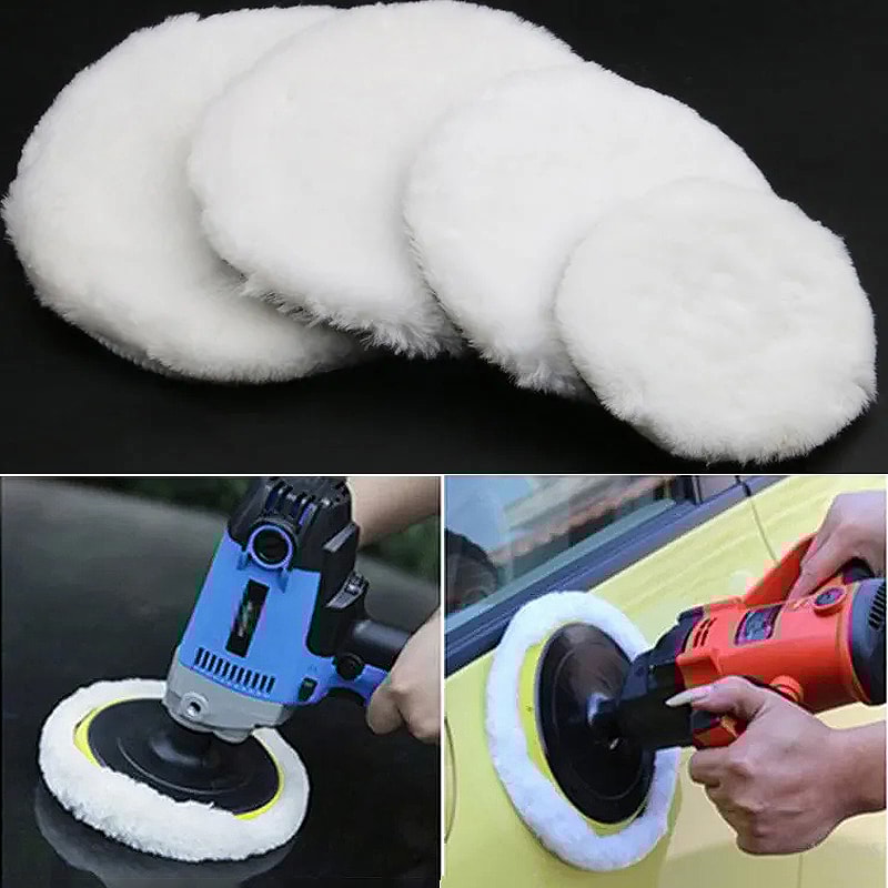 Wool Car Polishing Pad Set For Polisher Machine Auto Paint Care Buffing Waxing Pads 0