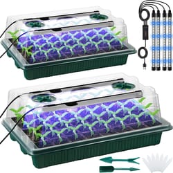 trays with high dome germination kit led grow lights, smart timer, modes for home gardening