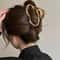 Elegant Gold Hollow Liquid Hair Claw Clip Trendy Metal Hairpin For Women 0