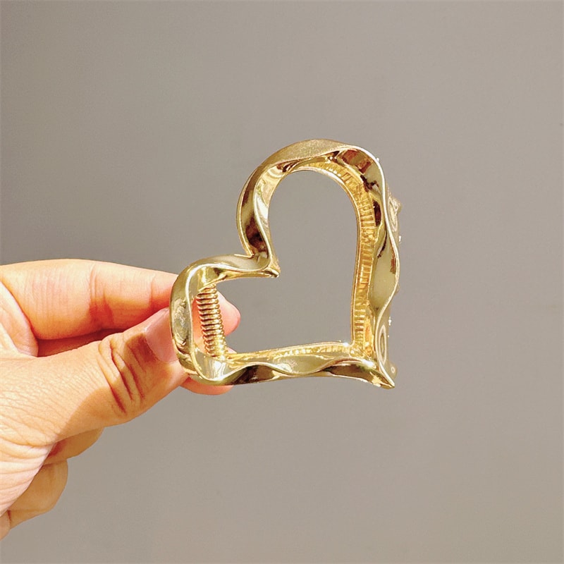 Elegant Gold Hollow Liquid Hair Claw Clip Trendy Metal Hairpin For Women 6