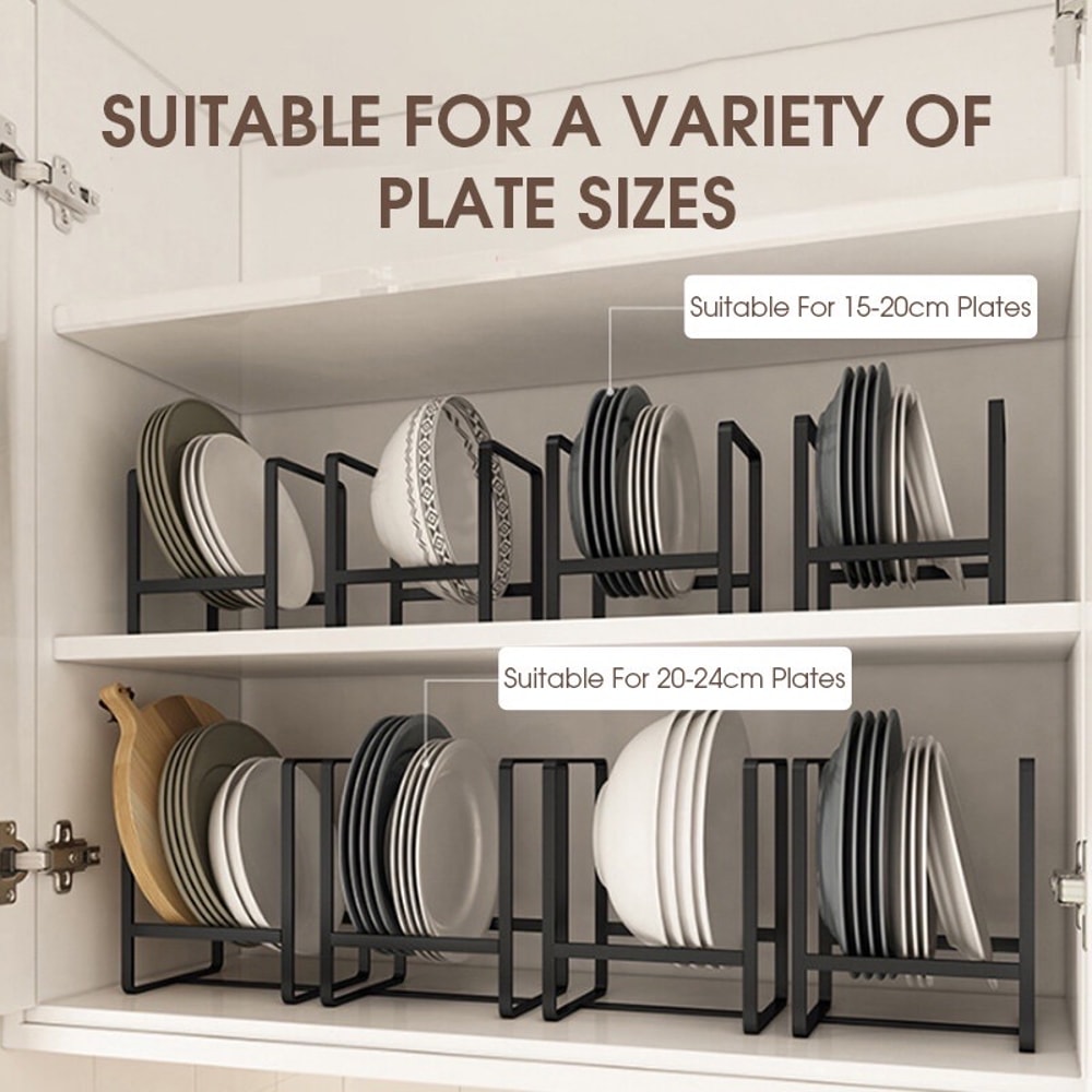 Plate Storage Rack For Kitchen Countertop Layered Dish Organizer SpaceSaving Storage Drawer 1