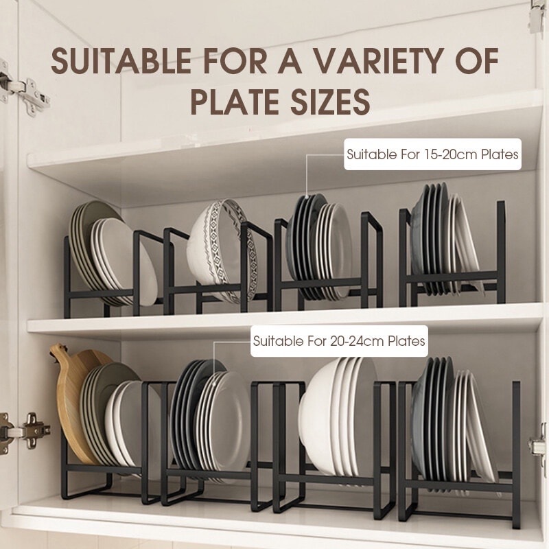 Plate Storage Rack For Kitchen Countertop Layered Dish Organizer SpaceSaving Storage Drawer 1