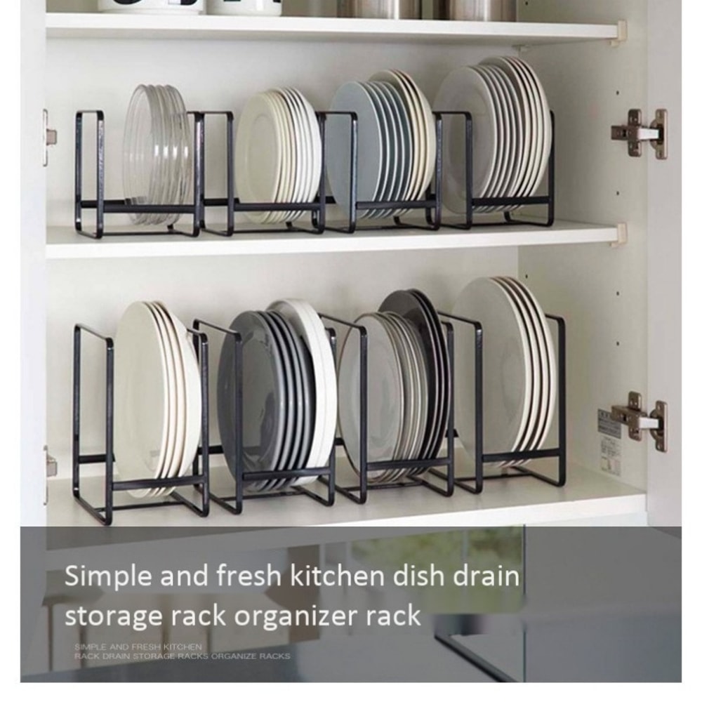 Plate Storage Rack For Kitchen Countertop Layered Dish Organizer SpaceSaving Storage Drawer 4