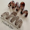 Elegant Amber Brown Wavy High Gloss Hair Clip Lightweight Plastic Accessory 2