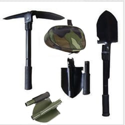 foldable portable survival shovel with compass & storage bag ideal camping & self-defense tool