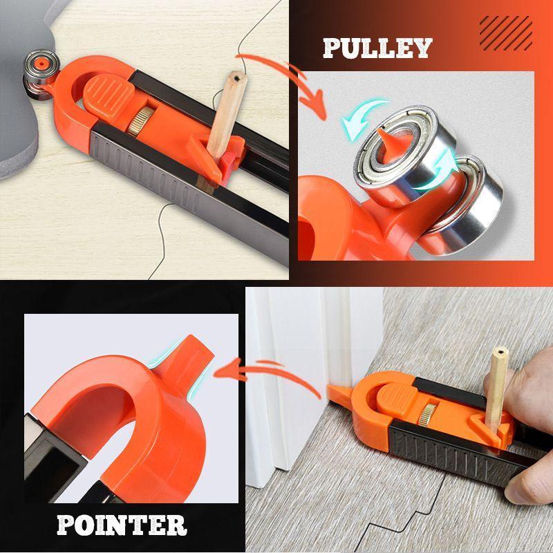 Profile Scribing Ruler Contour Gauge with Lock Precise Woodworking Edge & Corner Measuring Tool