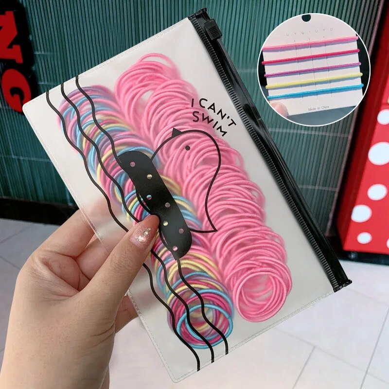 Colorful Elastic Hair Bands For Girls Soft Ponytail Holders 5