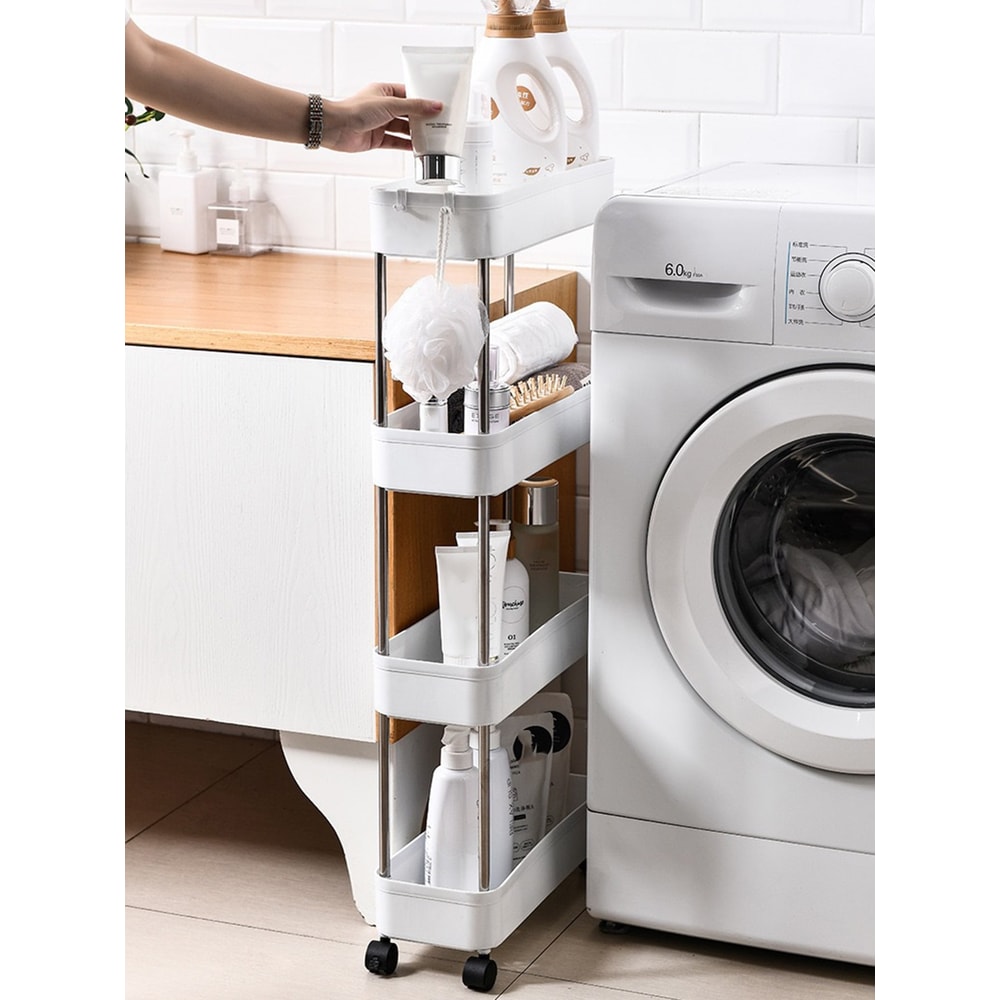 Rolling Utility Cart Movable Gap Storage Rack for Kitchen, Bathroom & Living Room