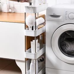 rolling utility cart movable gap storage rack for kitchen, bathroom & living room