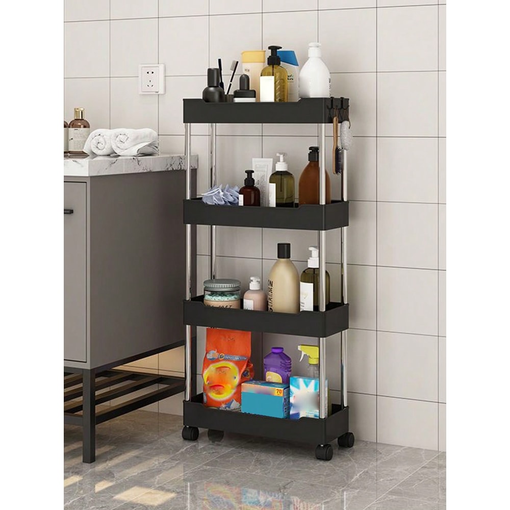 Rolling Utility Cart Movable Gap Storage Rack for Kitchen, Bathroom & Living Room