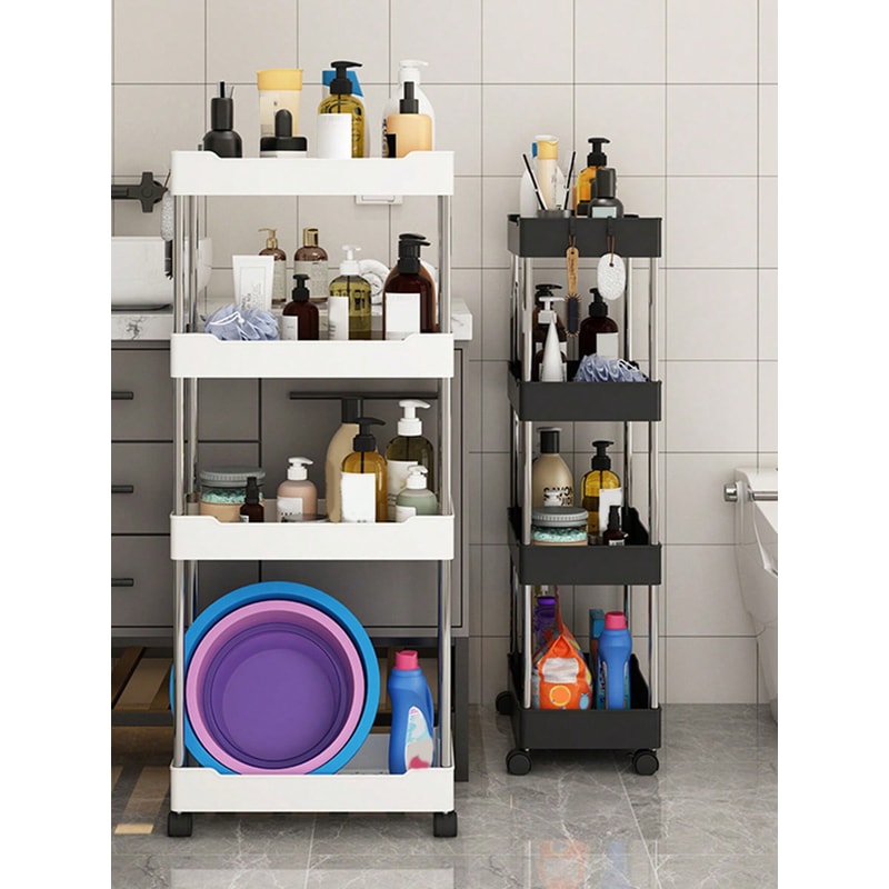 Rolling Utility Cart Movable Gap Storage Rack for Kitchen, Bathroom & Living Room