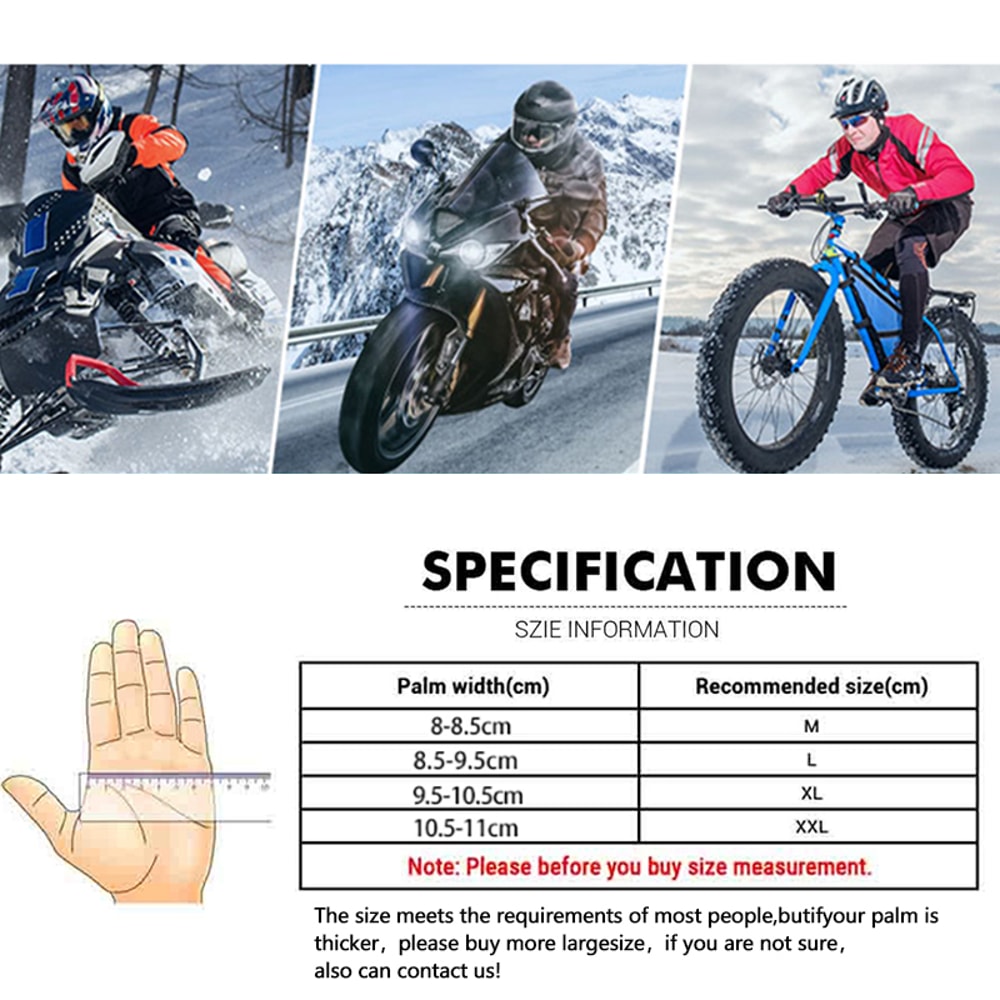 Winter Motorcycle Gloves Waterproof Windproof Touchscreen Riding Gloves For Men 5