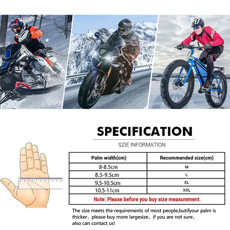 Winter Motorcycle Gloves Waterproof Windproof Touchscreen Riding Gloves For Men 5