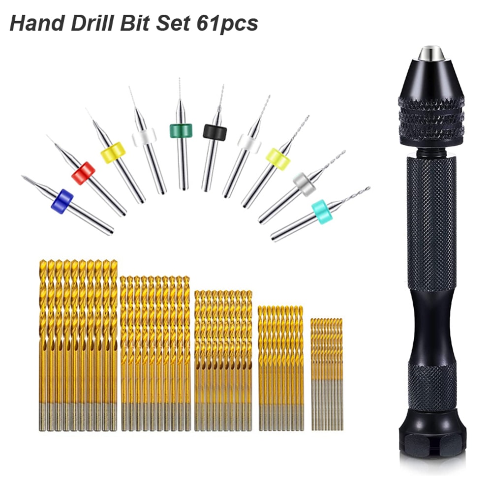 Mini Pin Vise Hand Drill Set for DIY Jewelry, Craft, and Resin Work Precision Rotary Tool for Carving and Plastic Dril