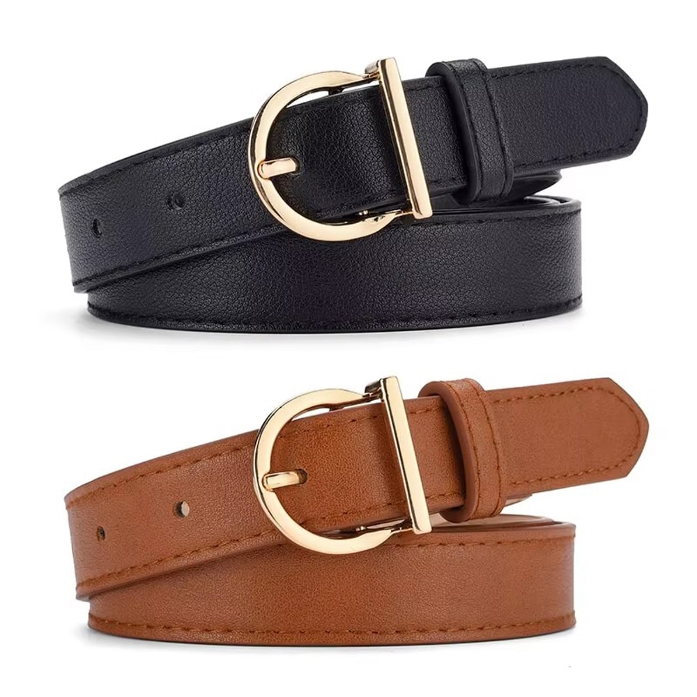 Womens Luxury PU Leather Belt with Pin Buckle Fashionable, Soft & Versatile