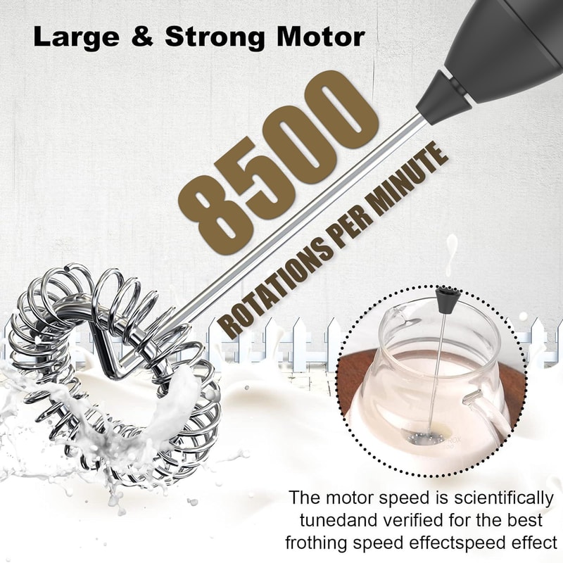 Mini USB Rechargeable Milk Frother Speed Foam Maker for Coffee, Blender, Egg Beater