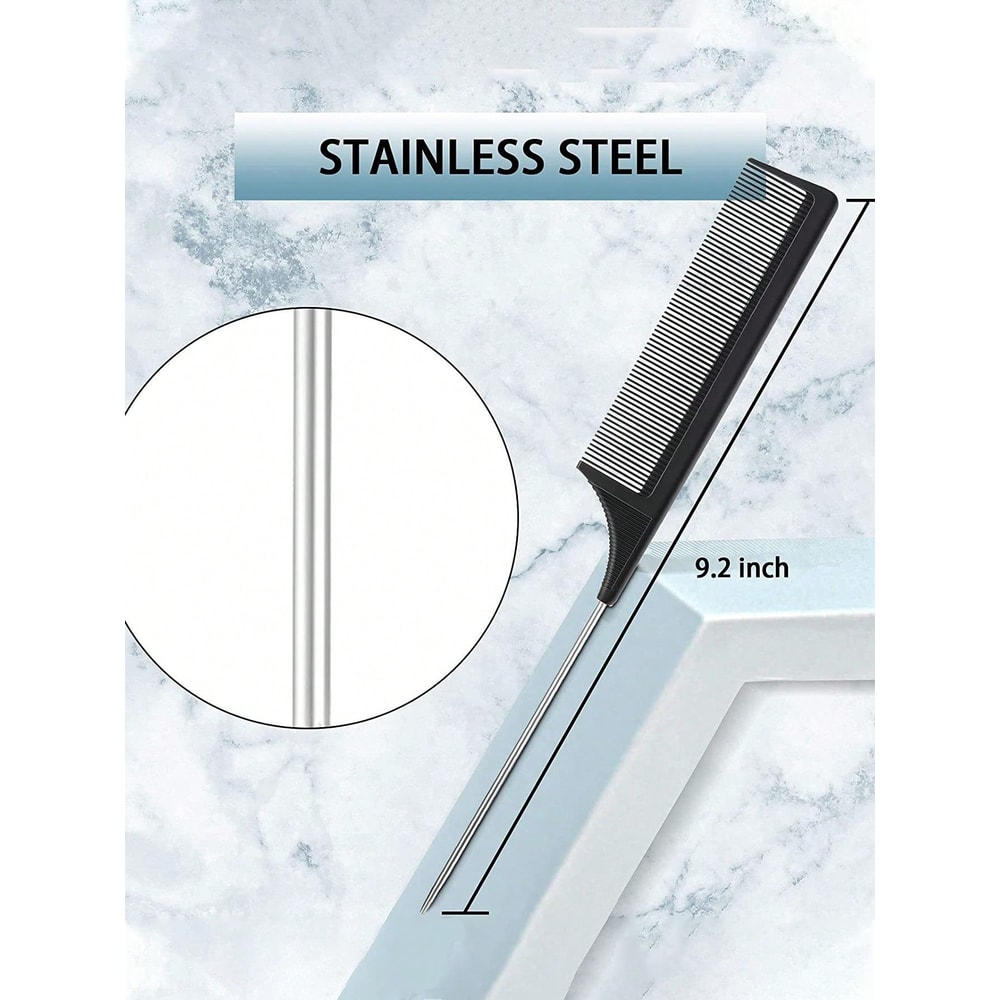 Professional Hair Styling Comb Set for Wigs Includes Mouse Tail Comb, Edge Brush, and Triple Tear Hair Brush