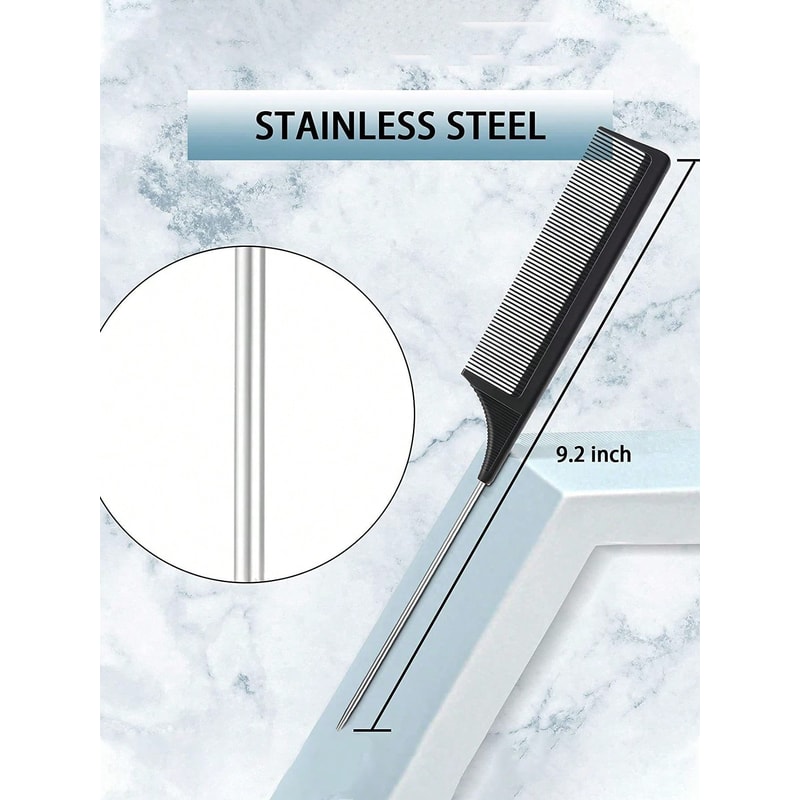 Professional Hair Styling Comb Set for Wigs Includes Mouse Tail Comb, Edge Brush, and Triple Tear Hair Brush