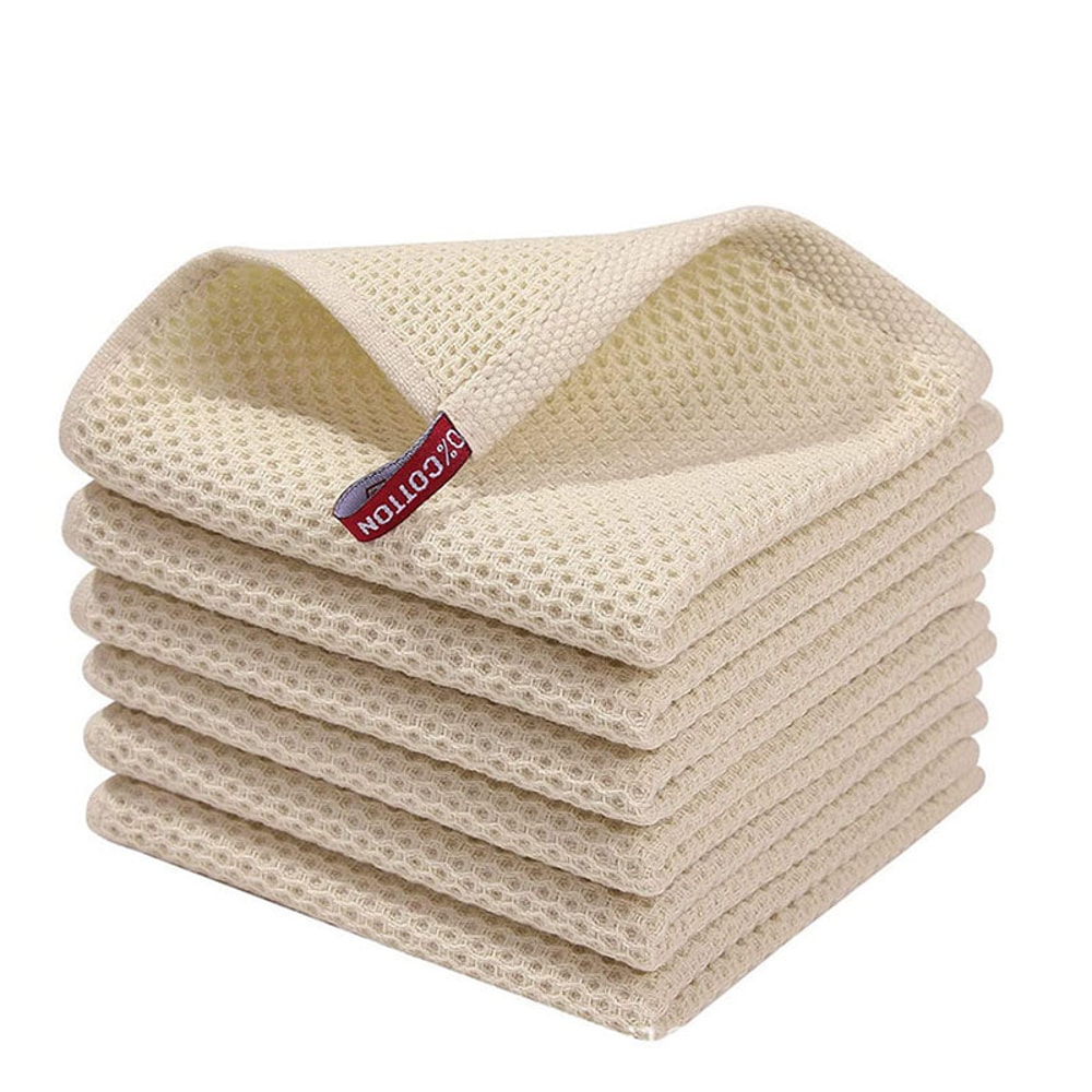 Soft Cotton Honeycomb Dishcloth Towel For Kitchen Household Cleaning 7