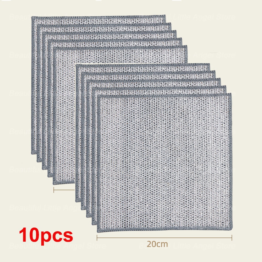 Thickened Steel Wire Cleaning Cloth NonScratch DoubleLayer Microfiber Dishrag 6