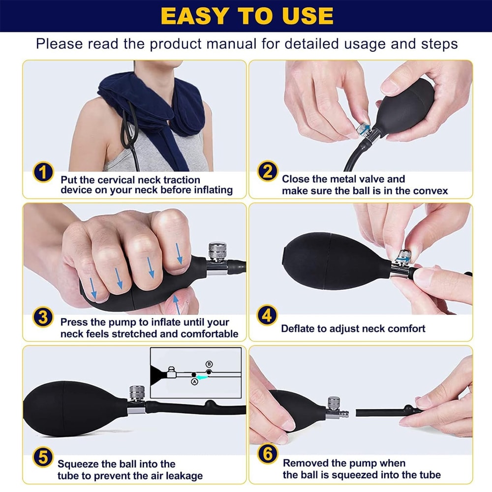 Cervical Neck Traction Device Inflatable Neck Stretcher for Home Relief, Chronic Neck & Shoulder Pain Aligner