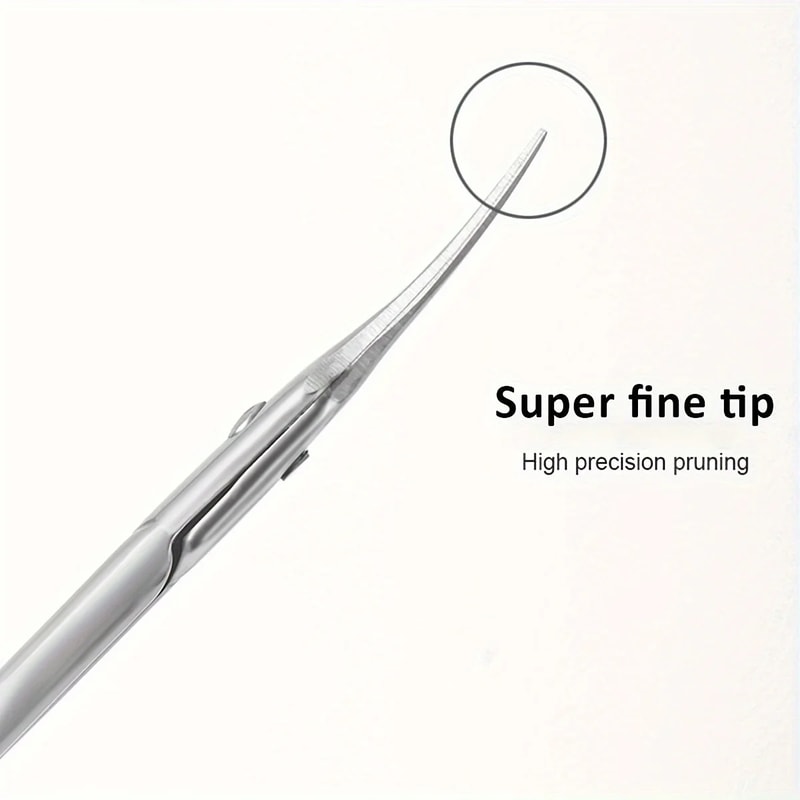 Curved Tip Cuticle Scissors Precision Nail Clippers For Manicure Eyebrow Care 3