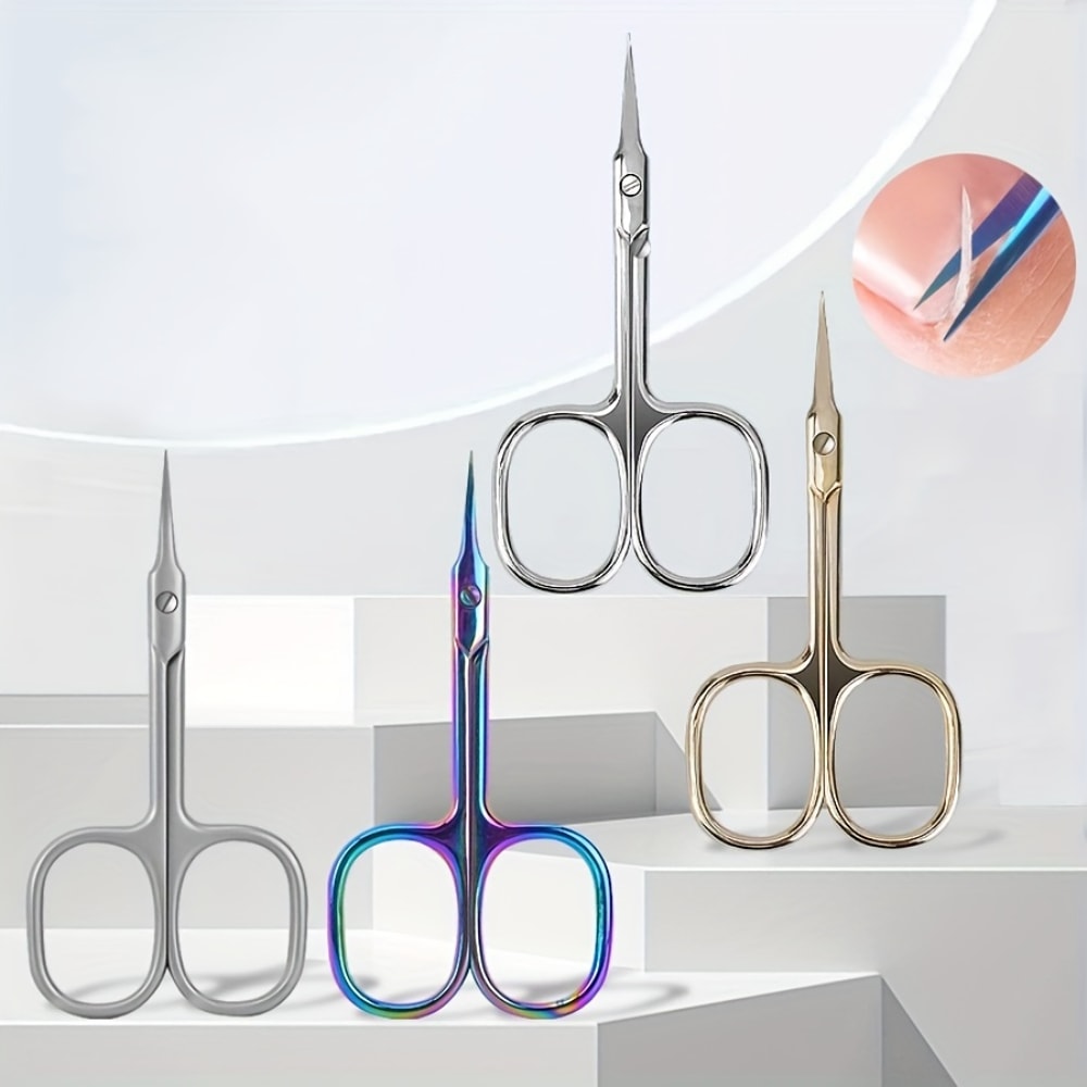 Curved Tip Cuticle Scissors Precision Nail Clippers For Manicure Eyebrow Care 5