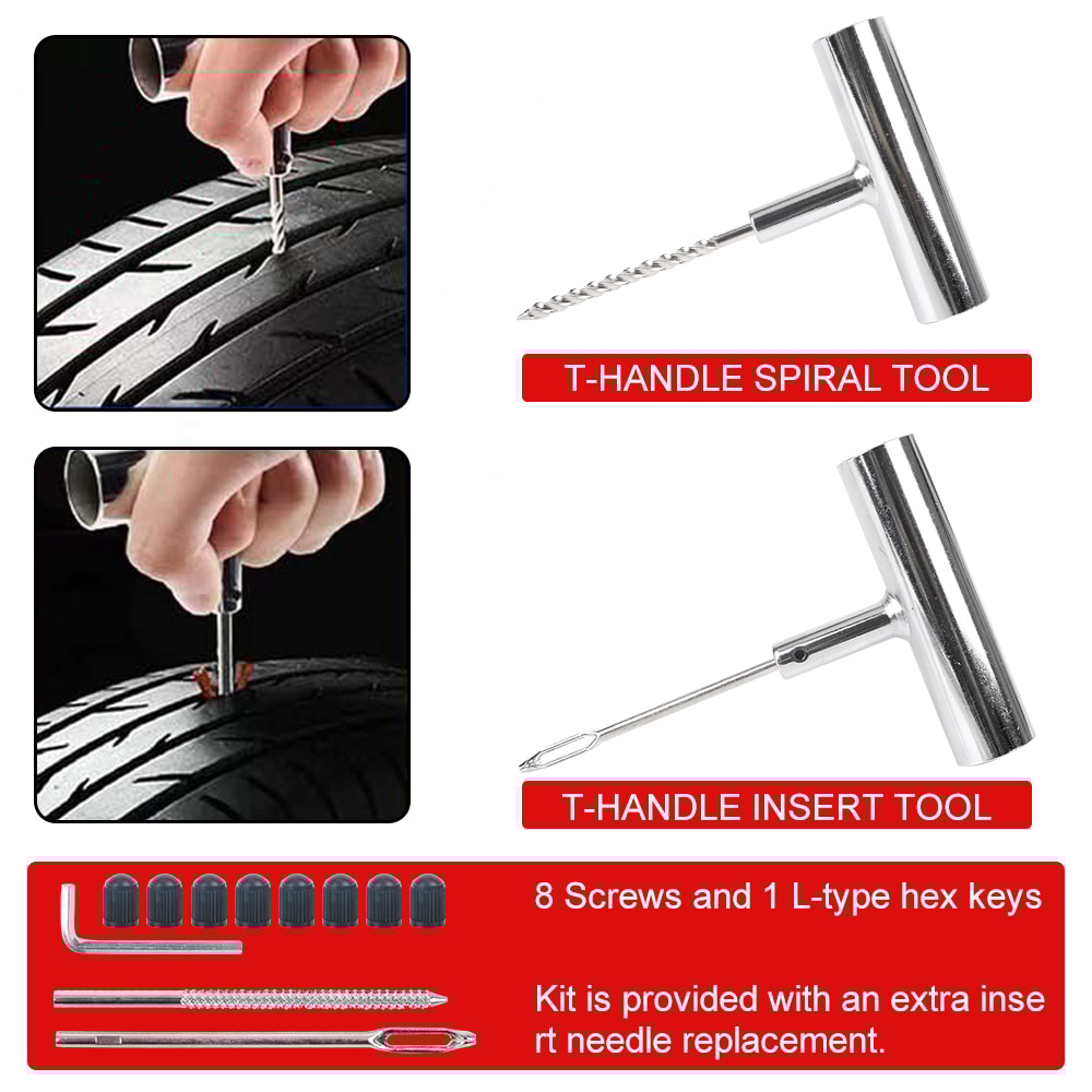 Tyre Repair Kit For Auto Bike Tire Puncture Fixing Motorcycle Car Tools 1