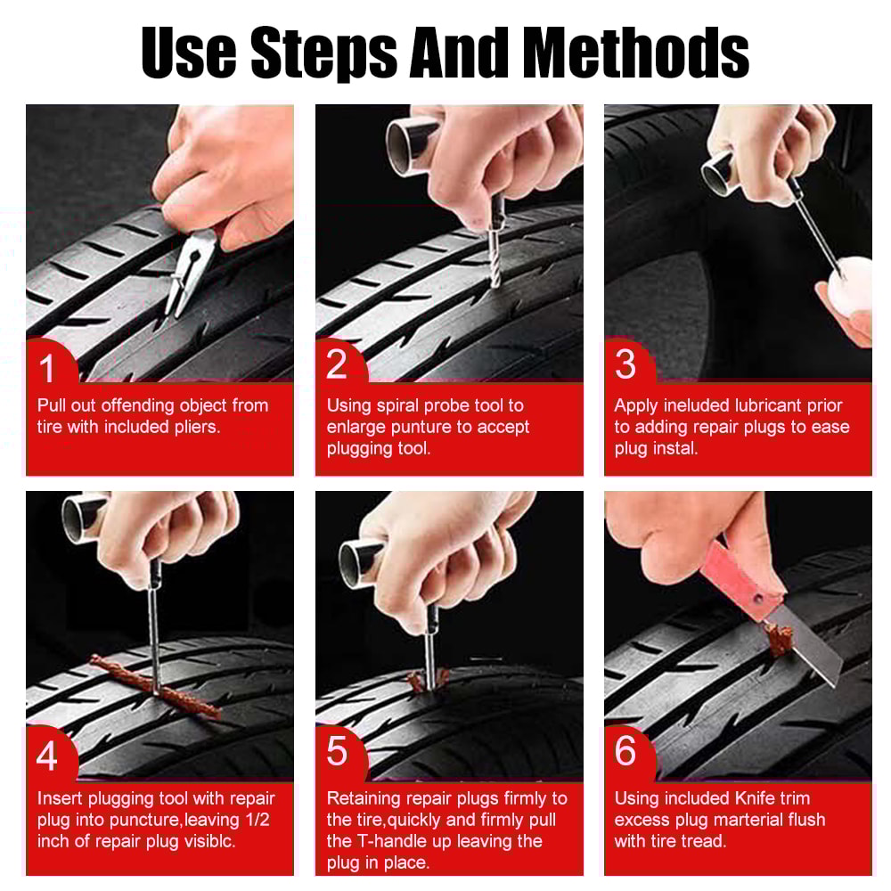 Tyre Repair Kit For Auto Bike Tire Puncture Fixing Motorcycle Car Tools 3