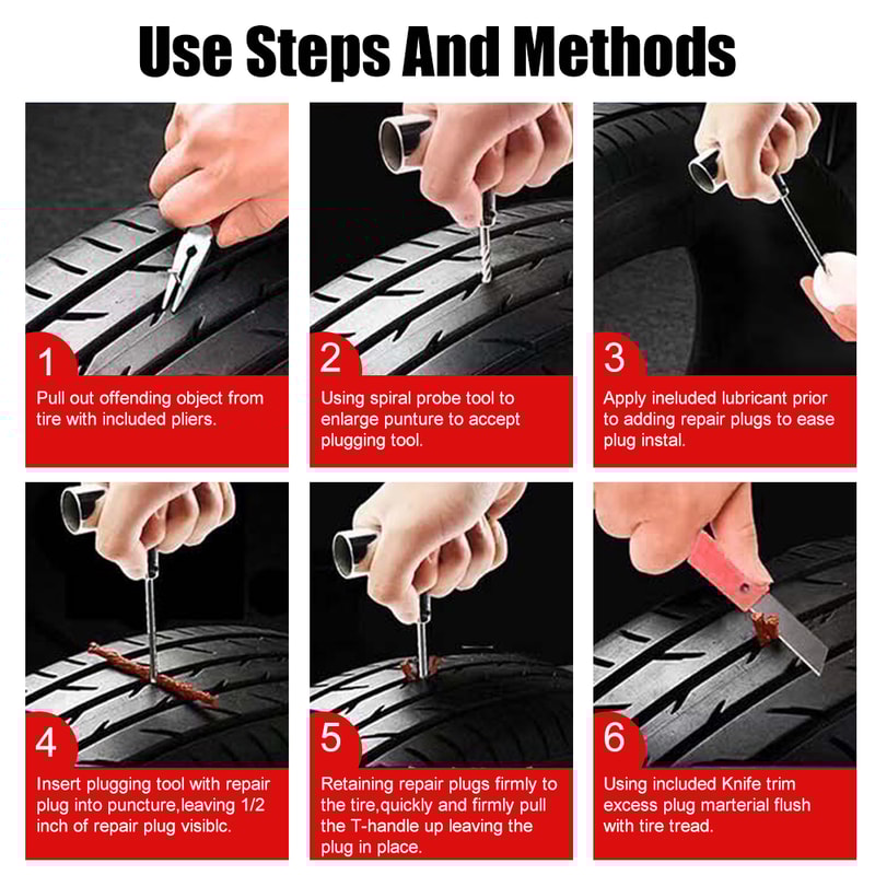 Tyre Repair Kit For Auto Bike Tire Puncture Fixing Motorcycle Car Tools 3
