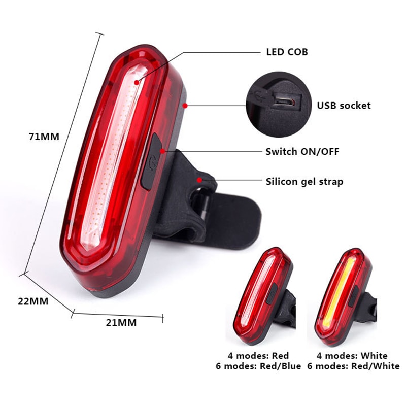 High Brightness Waterproof LED Bicycle Tail Lamp Safety Rear Light For Night Cycling 2