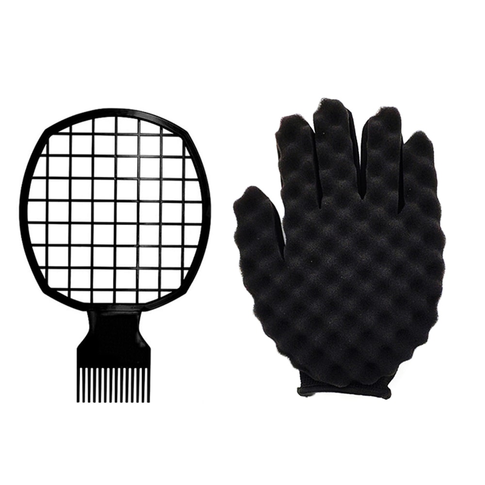 Afro Twist Hair Comb Sponge Set Curly Hair Styling Brush For Men Women 5
