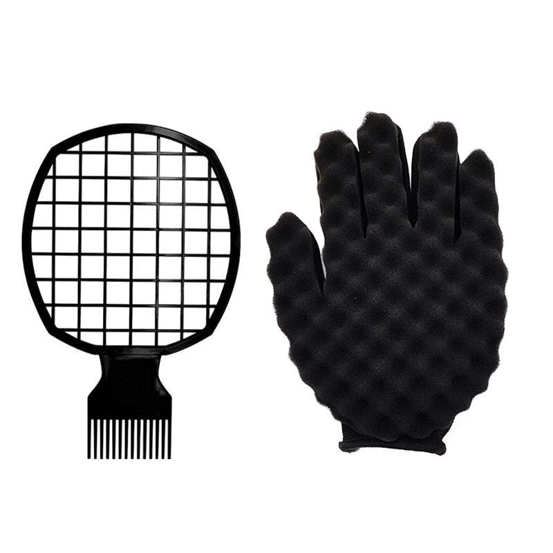 Afro Twist Hair Comb Sponge Set Curly Hair Styling Brush For Men Women 5