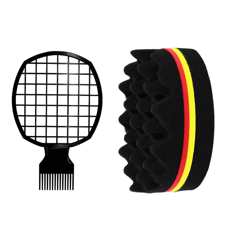 Afro Twist Hair Comb Sponge Set Curly Hair Styling Brush For Men Women 6