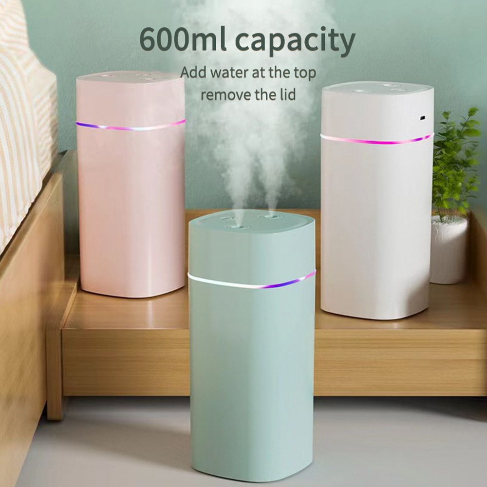 Creative Dual Nozzle USB Humidifier For Home Car Bedroom Ambient Light Aromatherapy Silent Air Hu 1