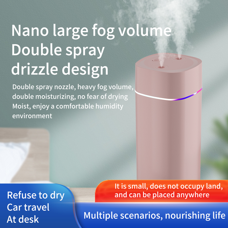 Creative Dual Nozzle USB Humidifier For Home Car Bedroom Ambient Light Aromatherapy Silent Air Hu 2