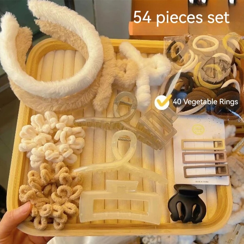 Autumn Winter High Elasticity Milk Tea Color Hair Band Clip Large Intestine Style Side Clip for Comfortable Hold