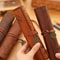 Creative Retro Leather Pencil Case Large Capacity Treasure Map Roll Pencil Bag with Embossed Buckle