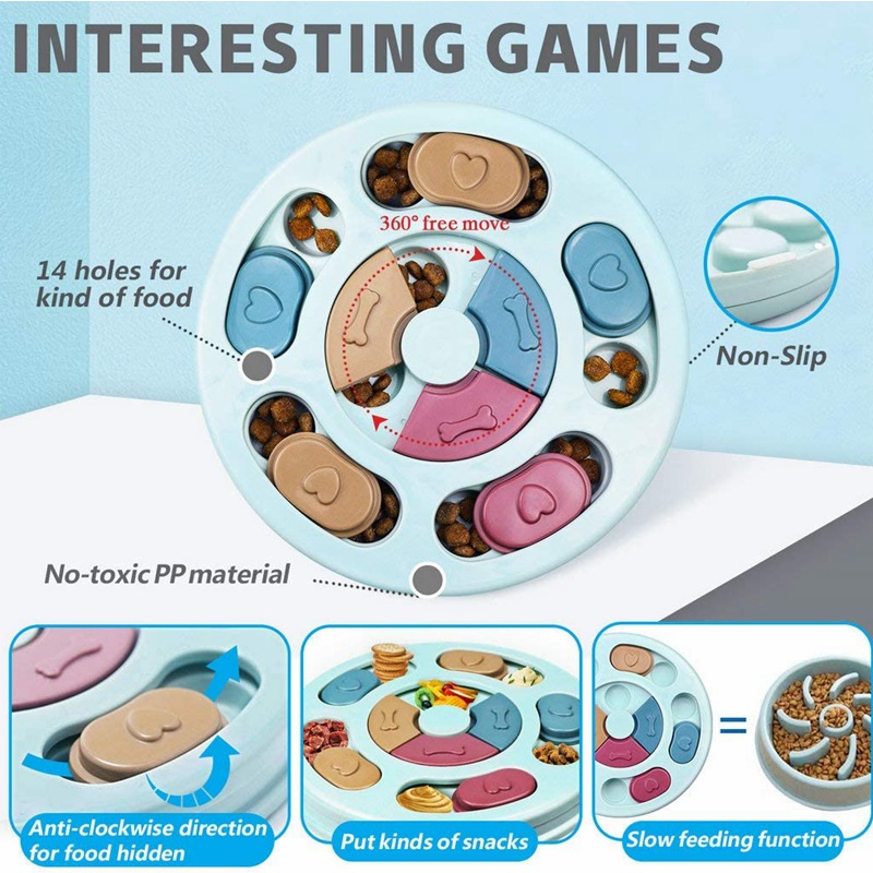 Interactive Dog Food Hiding Bowl Slow Food Training Toy For Boredom Relief 3