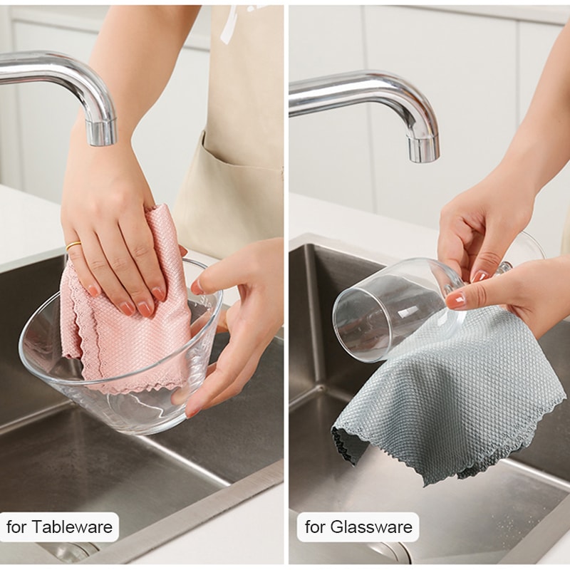 Microfiber Glass Cleaning Cloths Lint-Free, Reusable Polishing Rags for Windows, Cars, Kitchens, and Mirrors