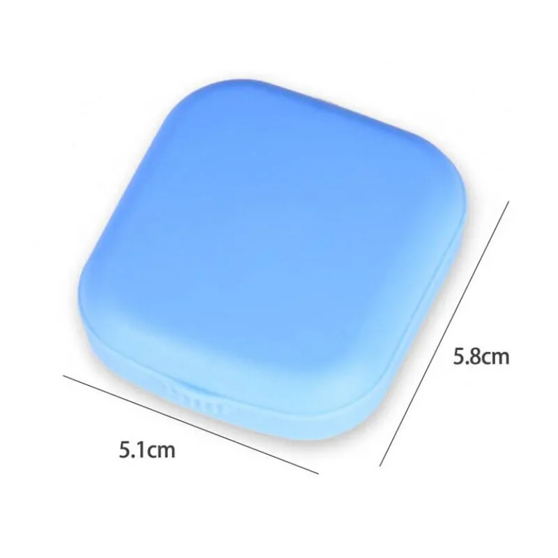 Mini Square Contact Lens Case With Mirror Compact Colorful Travel Kit For Women 5