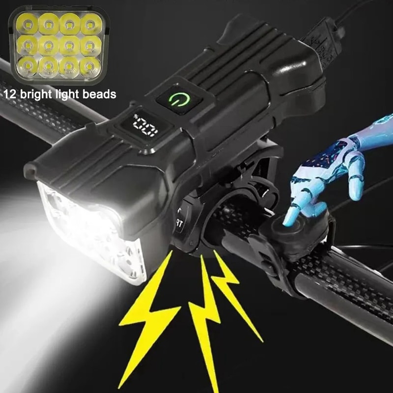 Rechargeable Bicycle Front Light With Horn Bike Safety Lamp For Night Riding 1